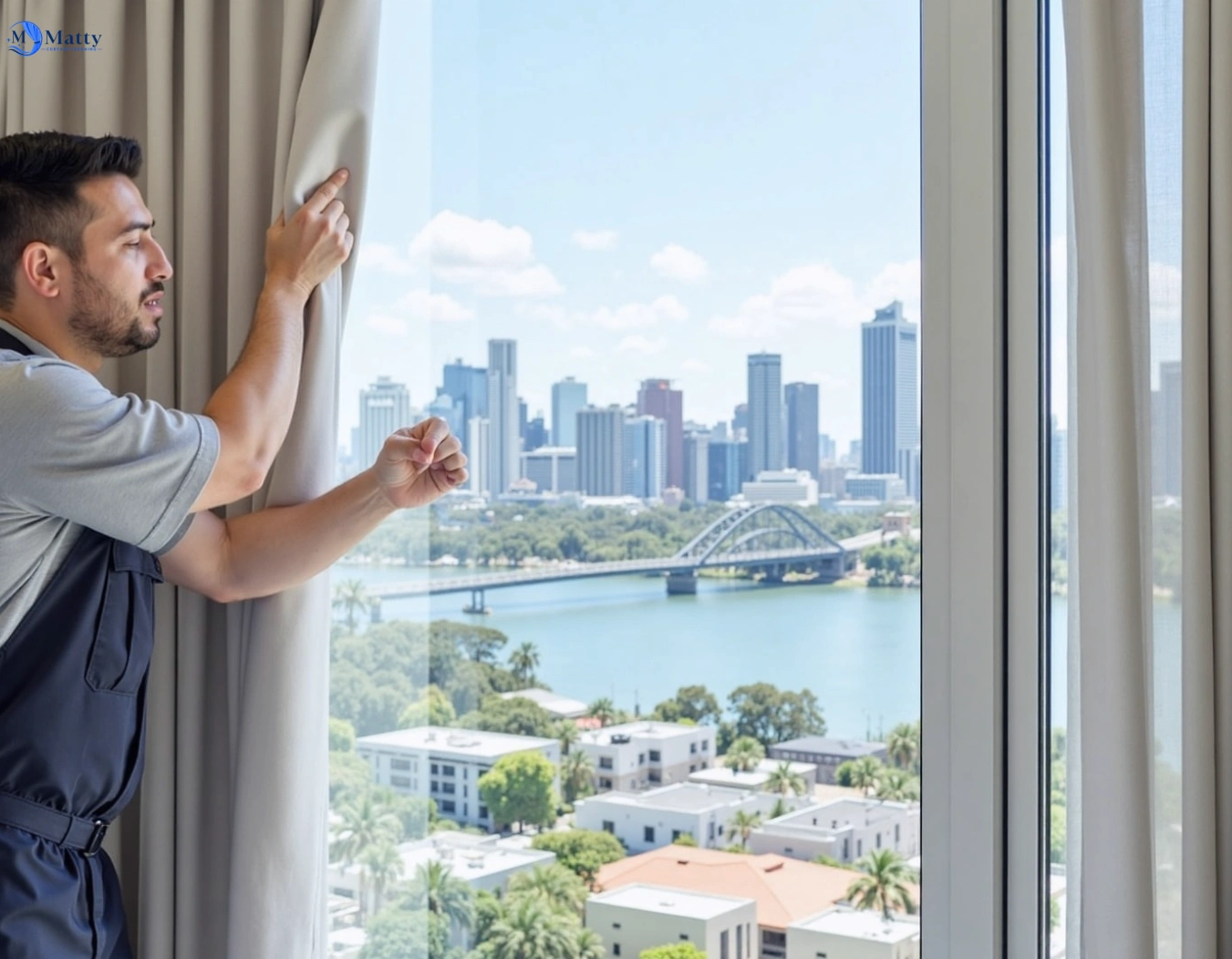 Professional curtain steam cleaning service clontarf-nsw QLD by Matty Curtain Cleaning